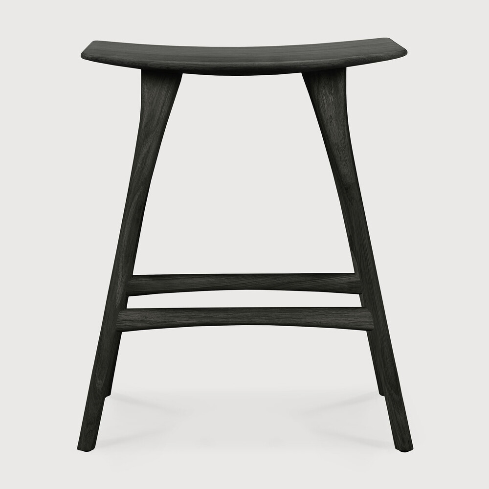 Oak Osso black counter stool | Live Light